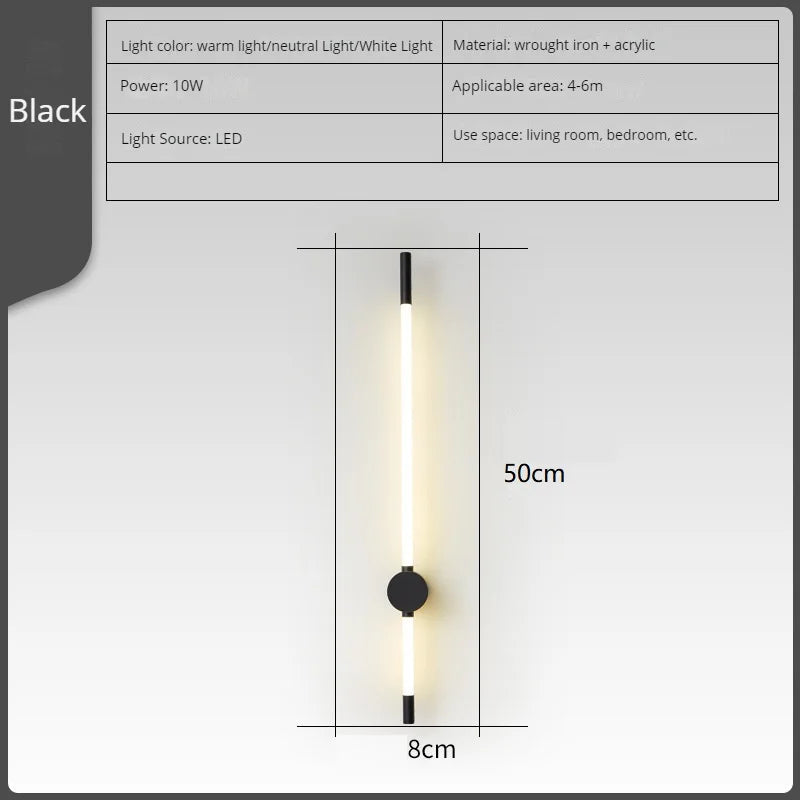 applique murale led minimaliste nordique de luxe moderne