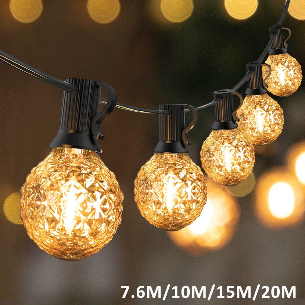 guirlande lumineuse d'extérieur connectable décorative pour jardin noël - vue 2 sur 7