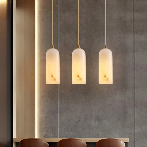 lustre nordique en marbre naturel design lumineux pour espace moderne - vue 2 sur 7