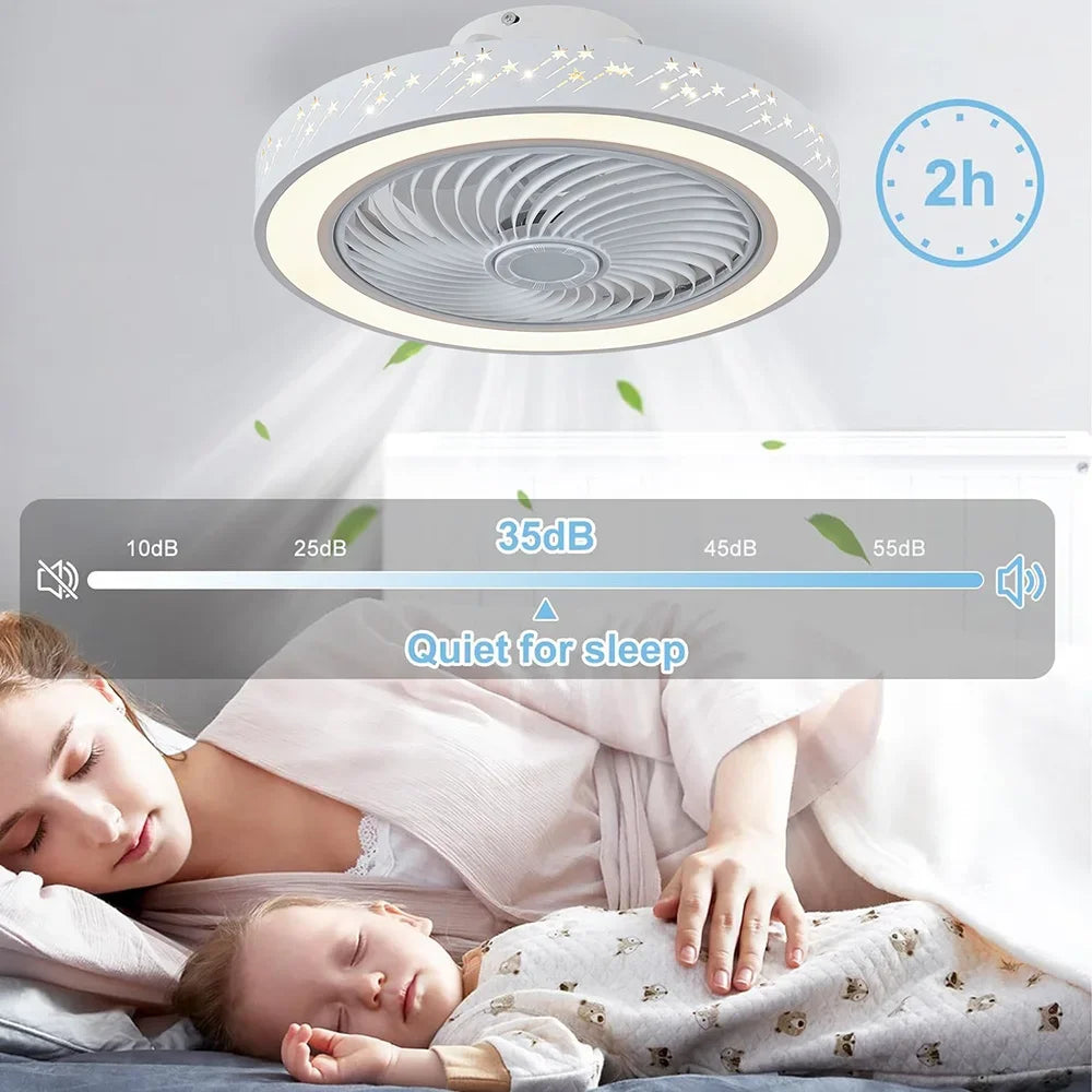 plafonnier led dimmable 6 vitesses avec télécommande moderne - vue 4 sur 7