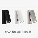 applique murale led avec interrupteur et port usb rotative