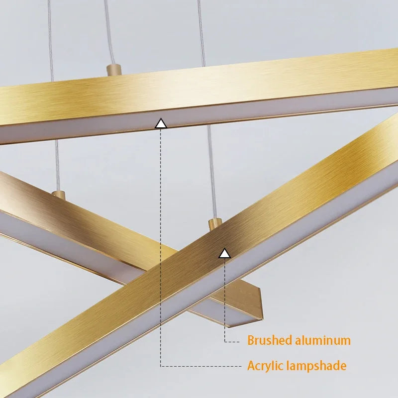 suspension en cuivre avec bande dorée pour décoration intérieure - vue 5 sur 14