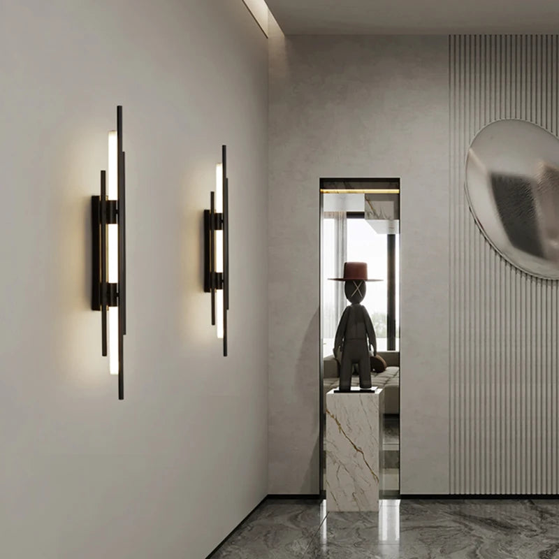Nordique LED Ligne Applique De Luxe Art Designer Applique Escalier Allée Lumière Salon Chambre Restaurant Décor Luminaire 6pa