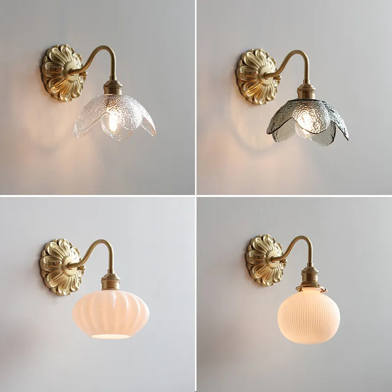applique led verre gris fumé cuivre moderne intérieur - vue 4 sur 23