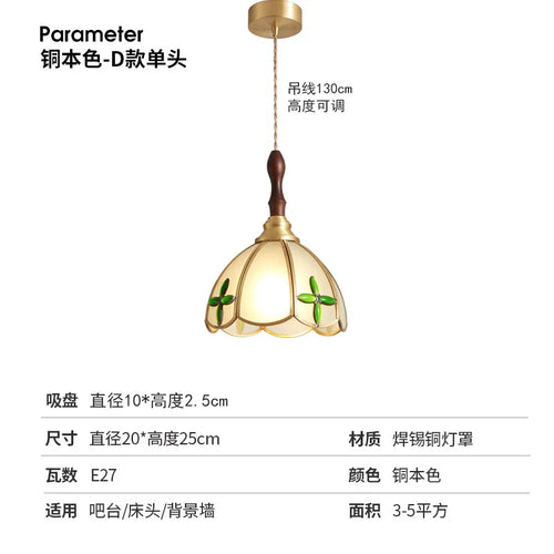 lustre rétro en cuivre et verre pour intérieur élégant - vue 11 sur 14