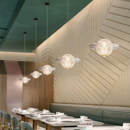 suspension en verre design pour cuisine restaurant et bar - vue 4 sur 12