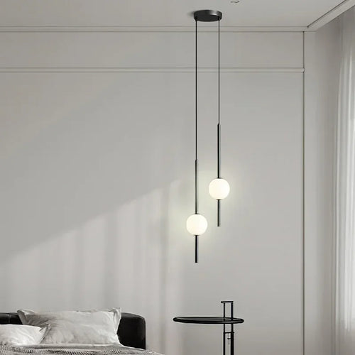 Nordique Simple boule de verre suspension lumières salle à manger chambre décor lampe suspendue Restaurant Bar Suspension lustres éclairage