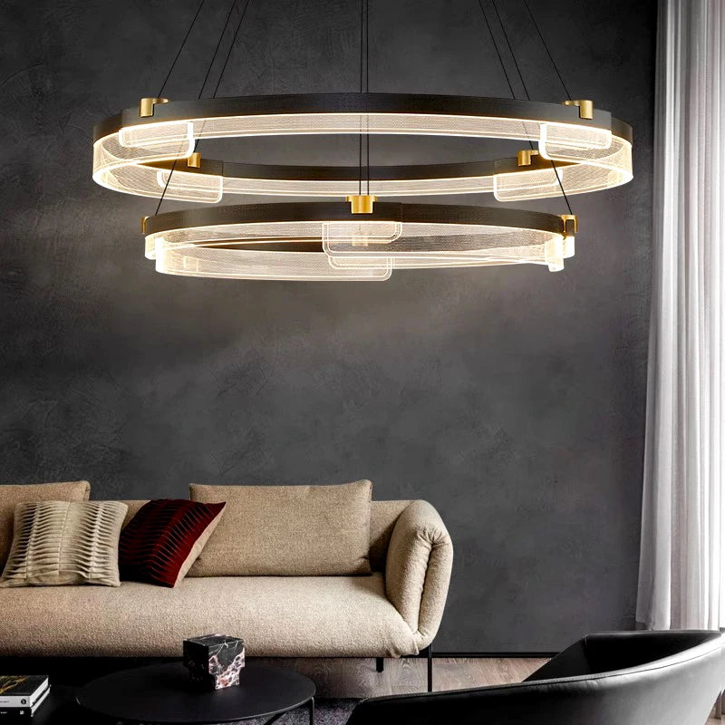 lustre led moderne pour éclairage intérieur en suspension - vue 3 sur 12