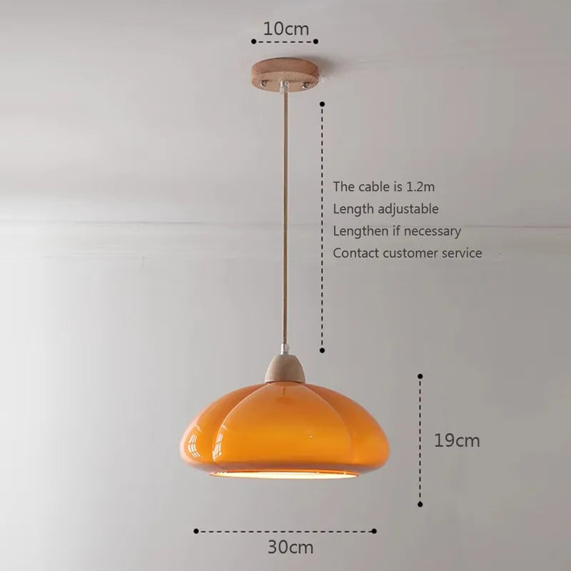 Suspension nordique médiévale en bois et verre - vue 5 sur 9