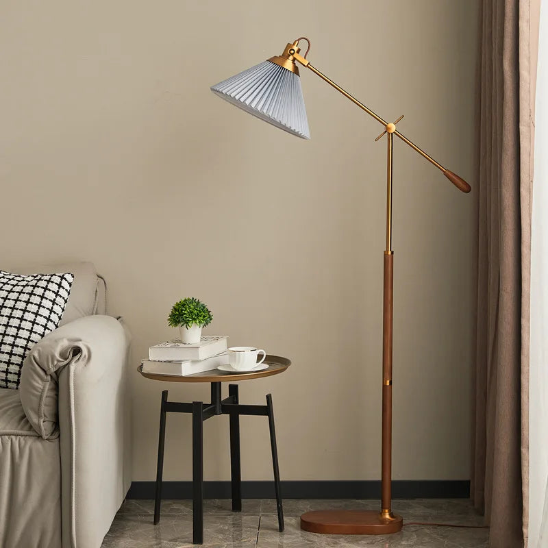 lampadaire vintage premium luxe plissé tissu