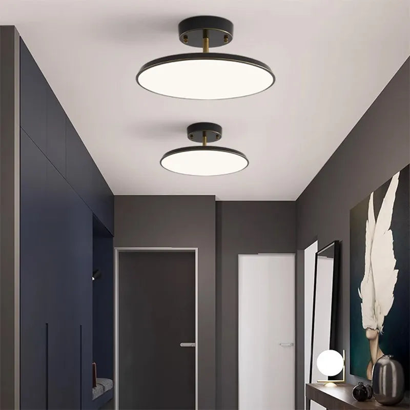 plafonnier led minimaliste or noir cuivre chambre salon hall couloir