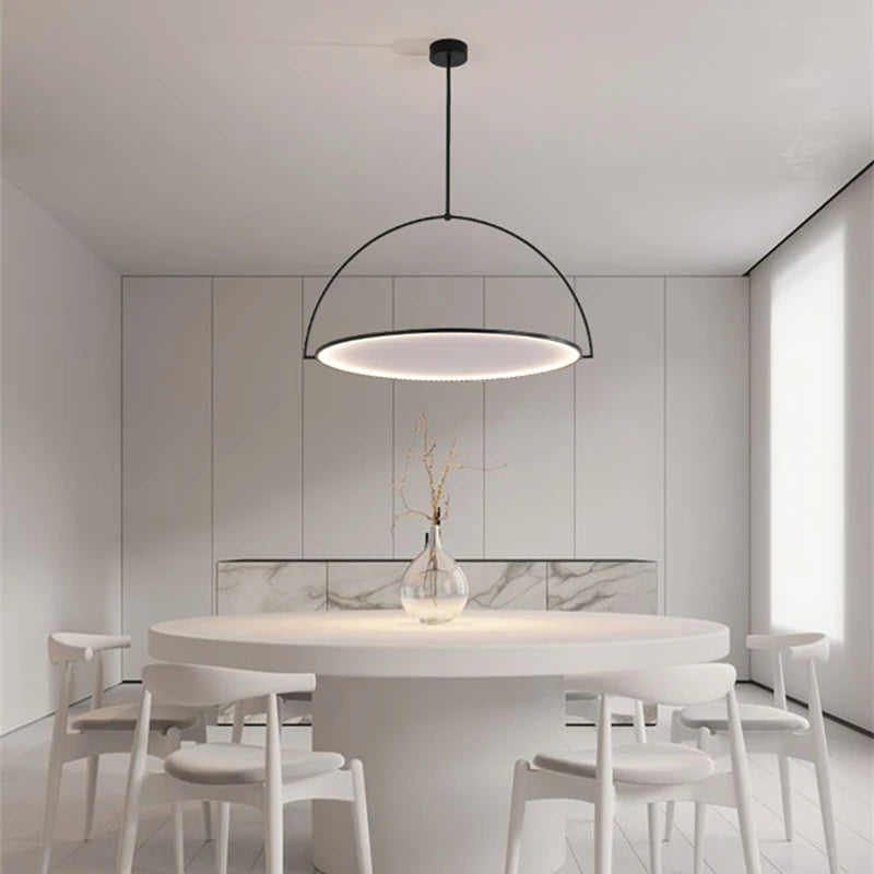 lustre nordique en fer noir pour éclairage intérieur - vue 3 sur 8