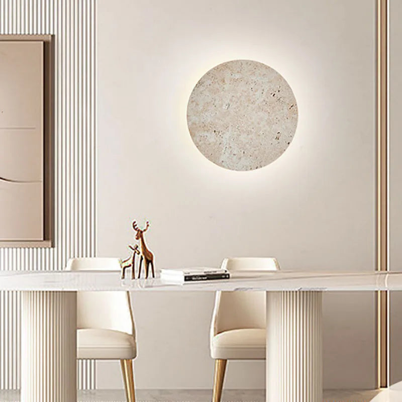 applique murale ronde en pierre naturelle ambiance artistique