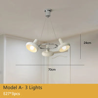 lustre led bauhaus blanc métal salon suspendu