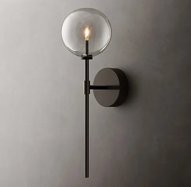 Applique murale boule de verre ronde post-moderne - vue 5 sur 12