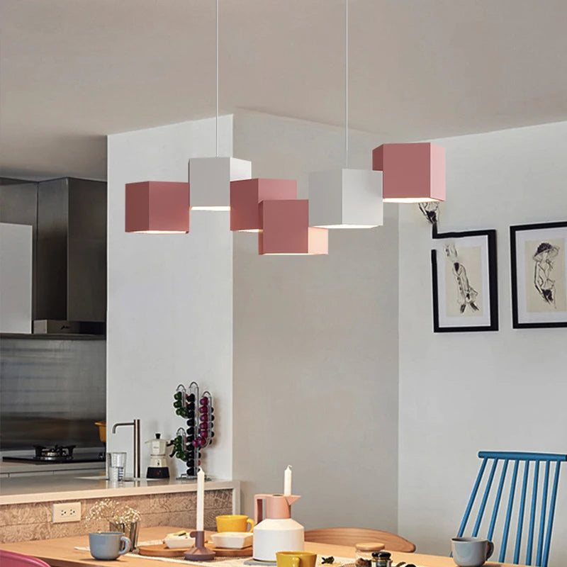 lustre moderne simple style nordique créatif prisme hexagonal éclairage intérieur - vue 5 sur 11
