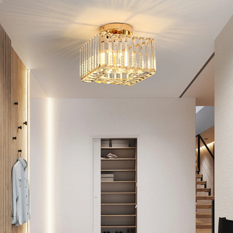 Lustre cristal led intérieur maison