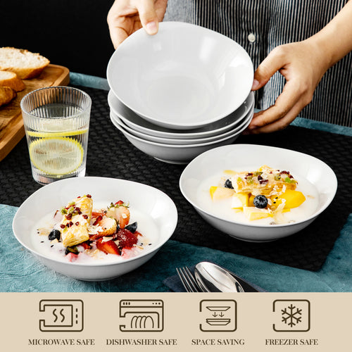 ensemble 6 bols porcelaine elisa 17 cm uni