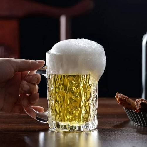 Verre à bière épais grande capacité avec anse