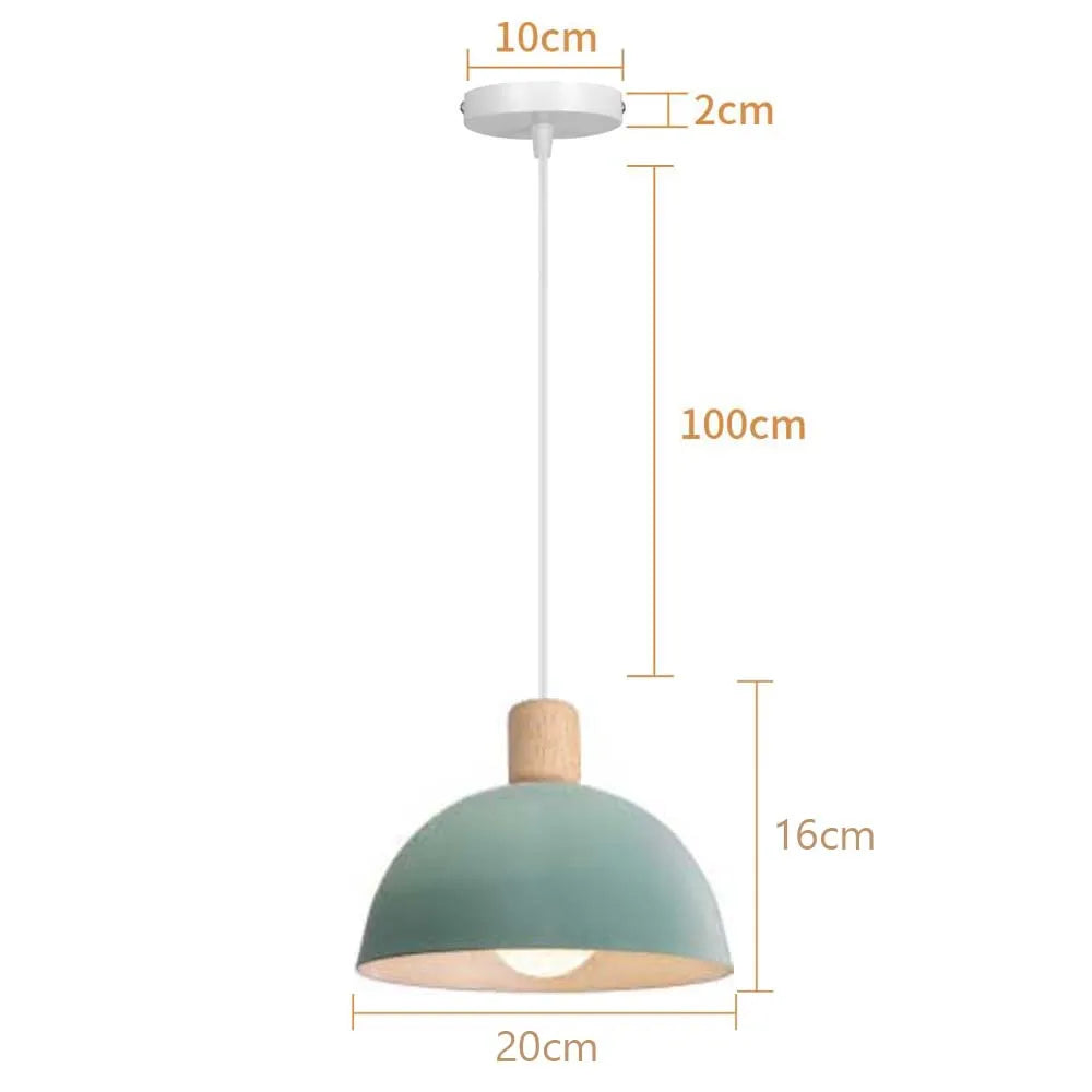 lustre nordique led en bois pour décoration maison - vue 9 sur 13