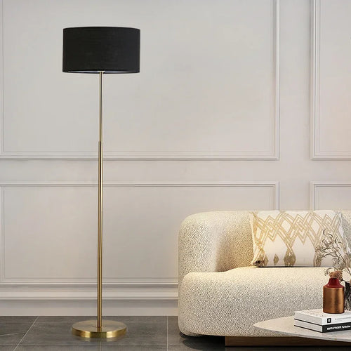 lampadaire moderne en métal avec abat-jour en tissu - vue 3 sur 6
