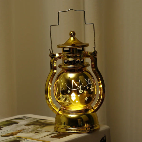 lampe à poser eid mubarak lanterne portable rétro pour décoration festive - vue 10 sur 13