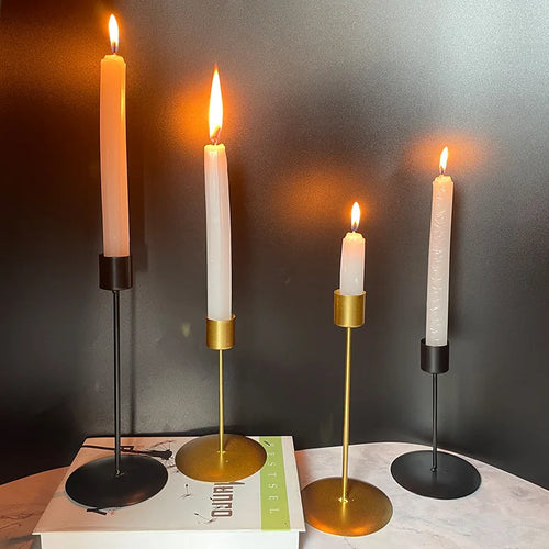 bougeoir nordique en fer simple pour Noël et mariage romantique - vue 2 sur 11