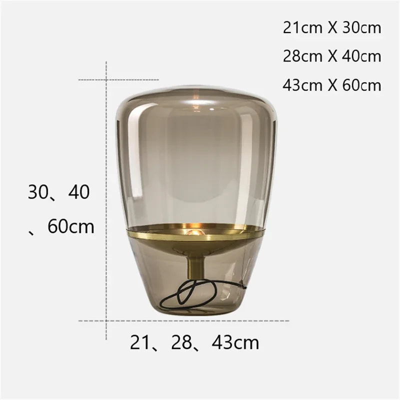 lampes de table modernes en verre pour décoration intérieure led