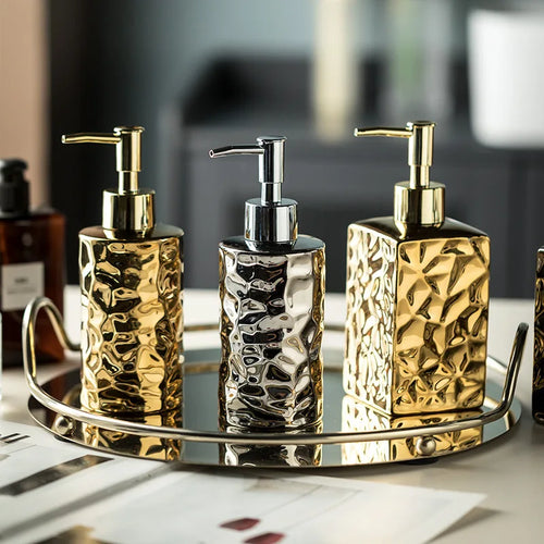 bouteille de savon en céramique de luxe pour salle de bain - vue 4 sur 10