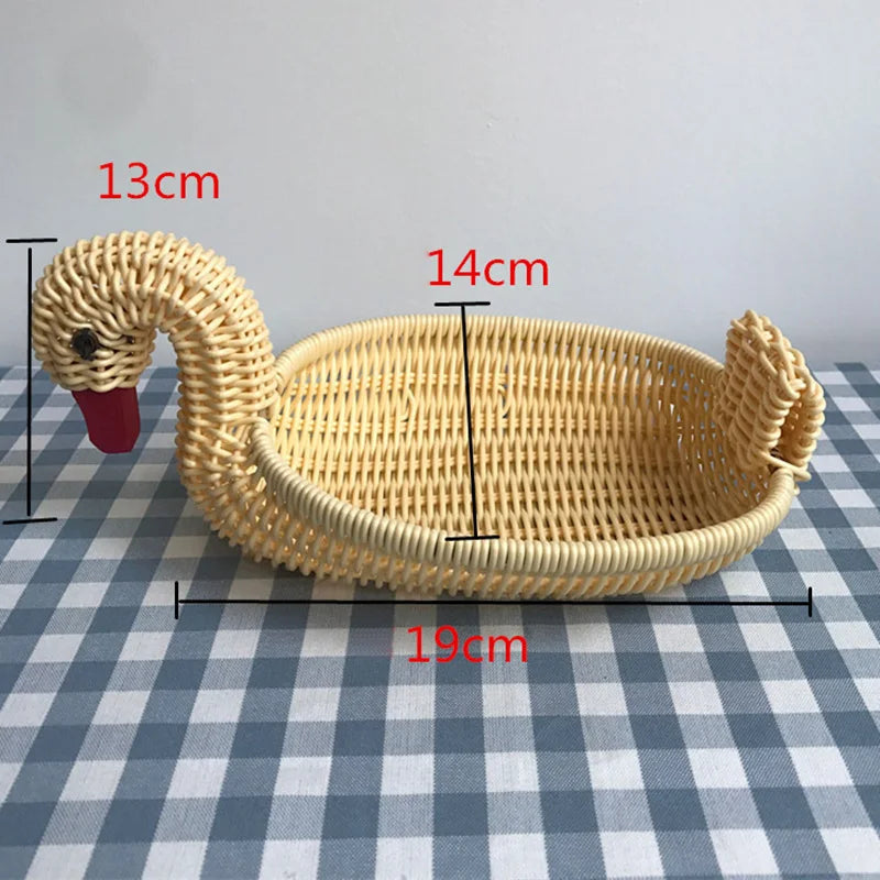 panier de rangement en rotin tissé style animal fait main - vue 10 sur 29