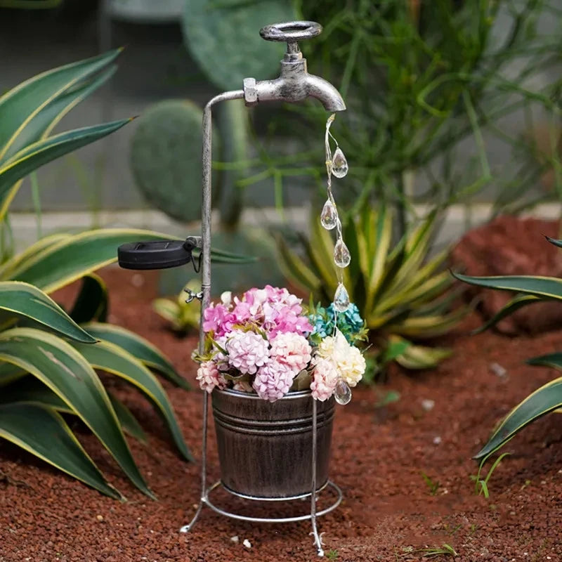 lampes solaires pour robinet d'arrosage décoration jardin extérieur - vue 6 sur 10