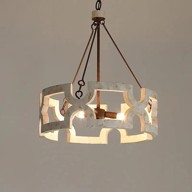 Lustre bois rural créatif salon salle manger couloir magasin boutique restaurant
