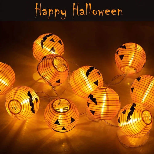 guirlande lumineuse citrouille pour décor halloween en intérieur extérieur - vue 2 sur 7
