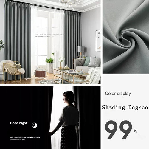Rideau occultant moderne plissé pour chambre salon