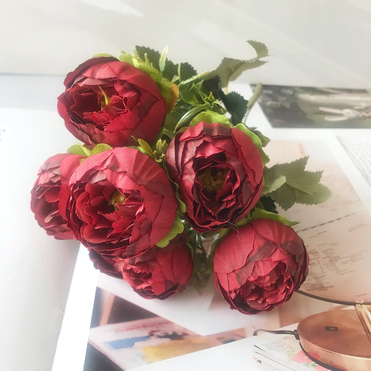 petit bouquet de fleurs artificielles pour décoration printanière et mariage - vue 22 sur 37