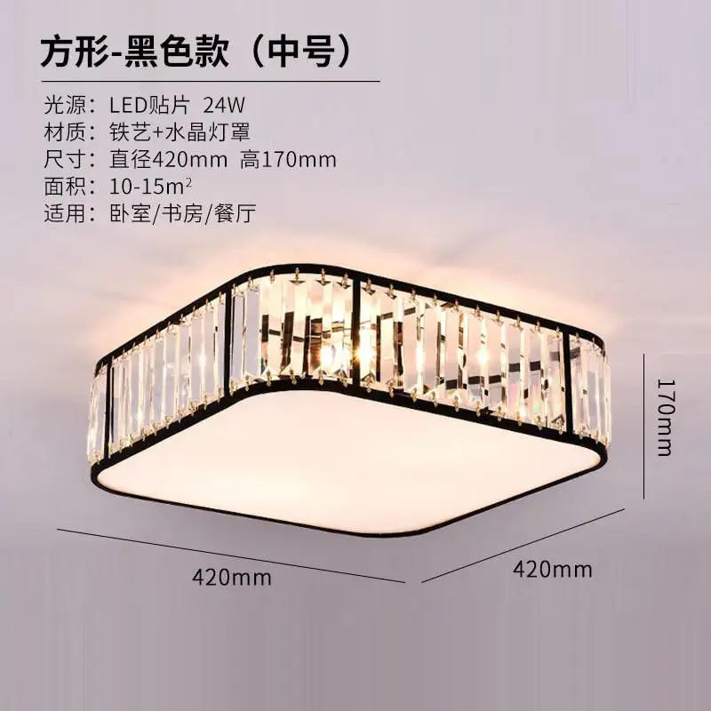 plafonnier moderne en cristal style européen lampes créatives à led - vue 8 sur 12