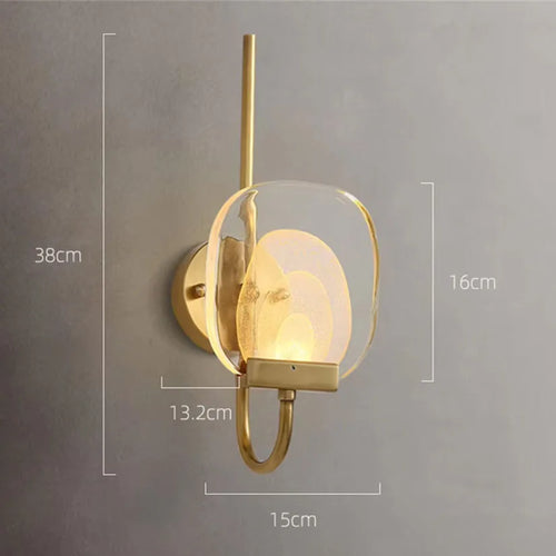 applique murale led luxe en laiton et cristal design moderne - vue 3 sur 7