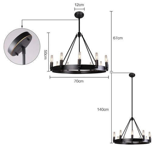 Industrial Vintage Chandelier Retro Wrought Iron Antique Pendant Lights For Kitchen Bedroom Living Room Indoor Led Lighting - vue 5 sur 7