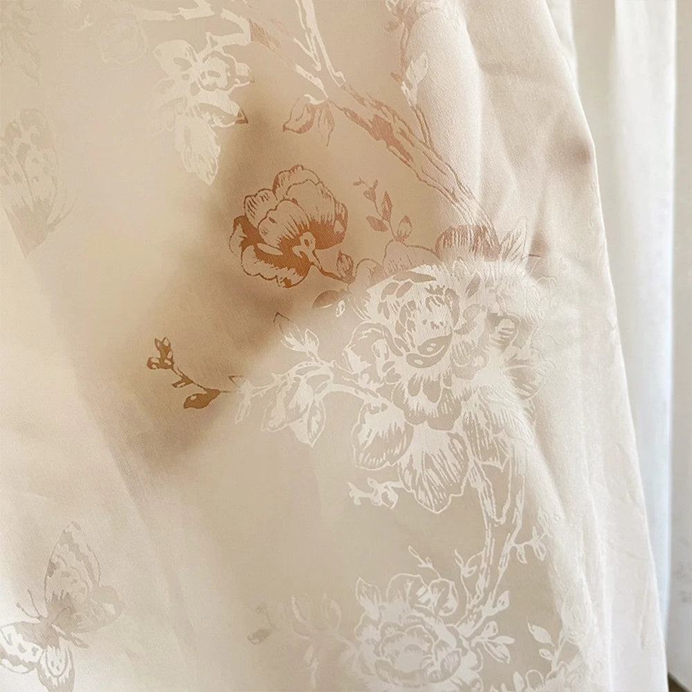 Voilage tulle floral moderne pour salon chambre fenêtre - vue 8 sur 8