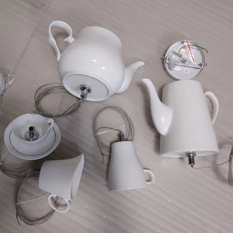 Suspension service à thé en céramique moderne LED