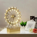 lampe de table rotative led grande roue en acier inoxydable