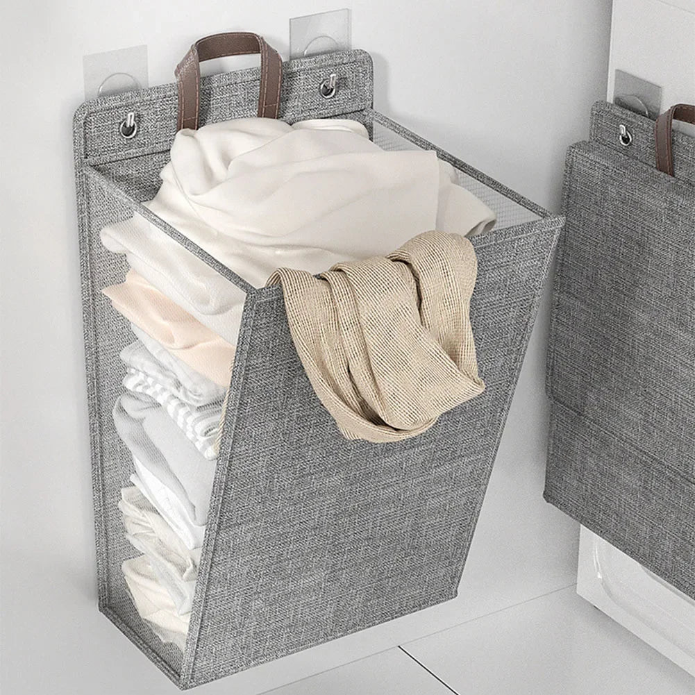 panier à linge adhésif pliable mural multifonctionnel pour vêtements - vue 10 sur 10