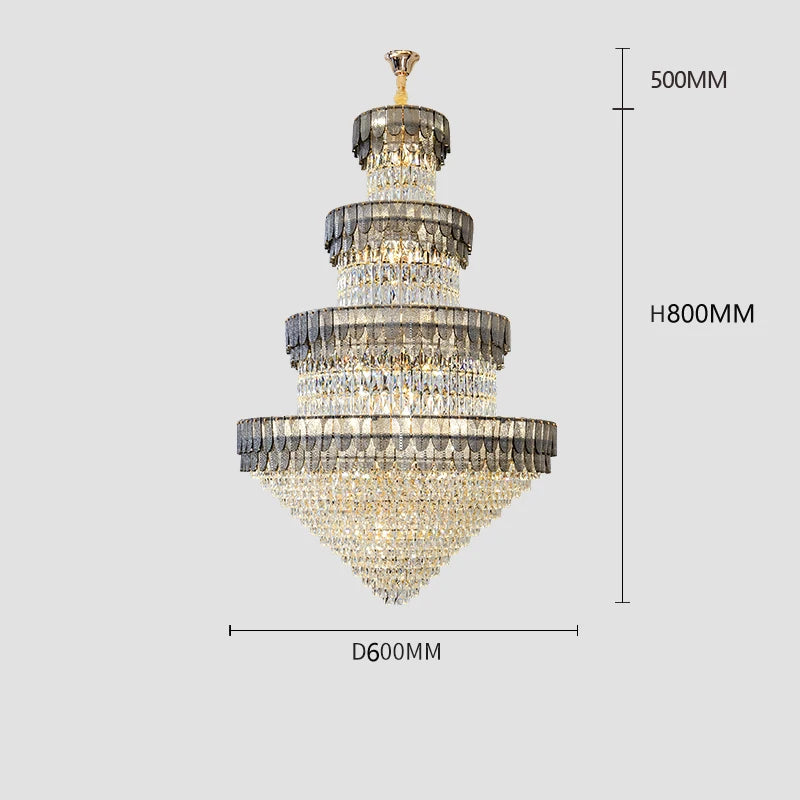 Lustre luxe cristal design contemporain pour salon et hôtel | Lumeers