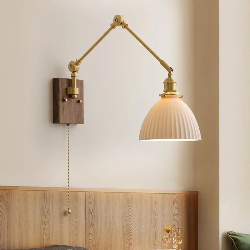 iwhd Applique murale led pivotante en cuivre avec interrupteur à chaîne - vue 6 sur 23