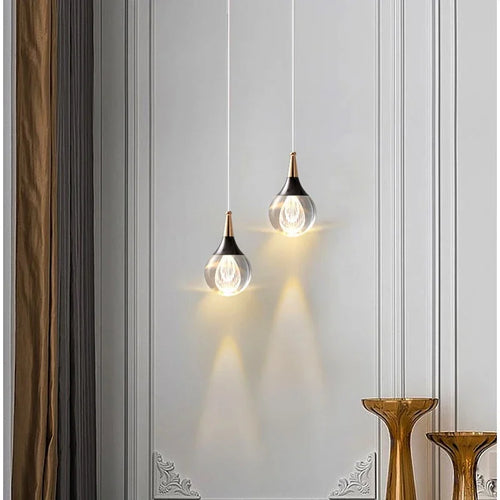 Lamp Globe Crystal Pendant Light 1-Light Mini Pendant Lighting For Kitchen,Teardrop Crystal Pendant Lamp For Bedroom Dining Roo - vue 4 sur 12