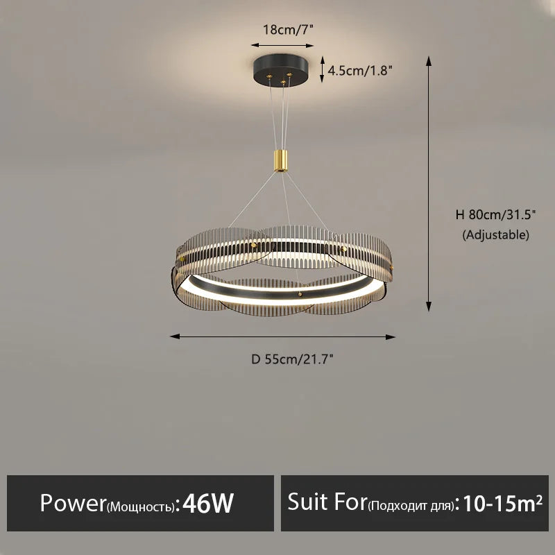 lustre moderne design pour salon et restaurant suspension - vue 9 sur 12