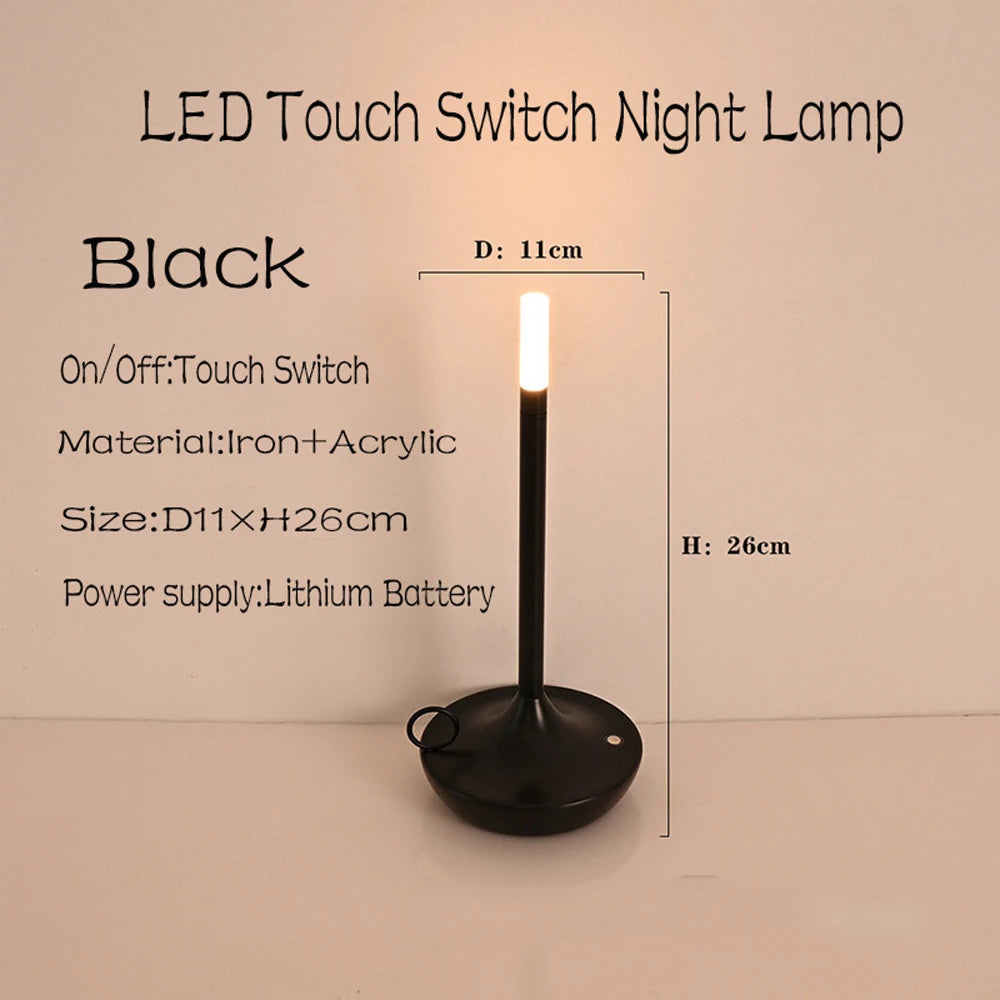 LED bougie lampe de Table de camping-car Rechargeable veilleuse tactile pour la décoration de la maison dîner atmosphère créative lampe de bureau - vue 8 sur 11