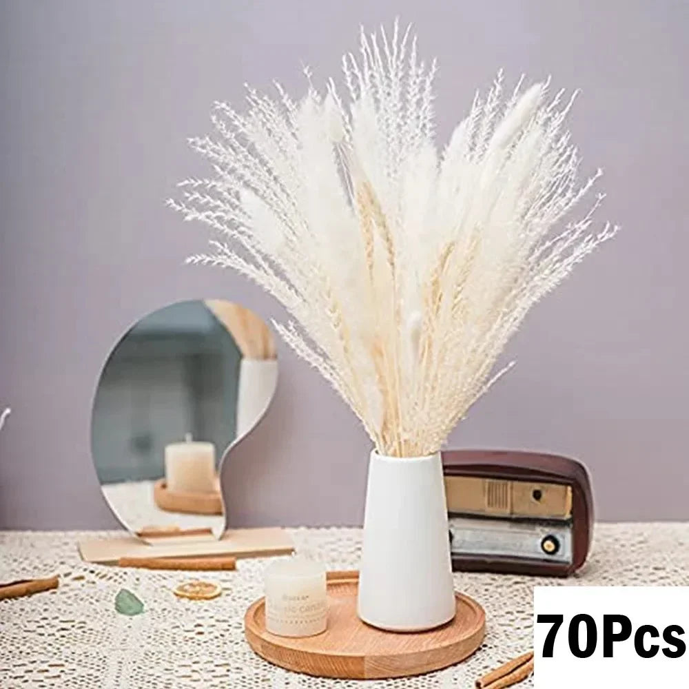 lot de 100 bouquets dherbe de pampa pour décoration bohème mariage - vue 10 sur 13