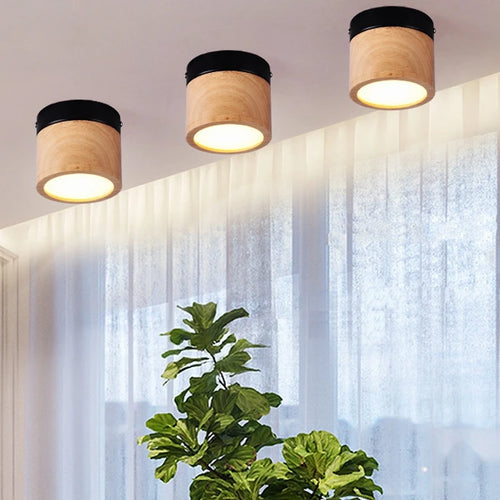 plafonnier à led en bois nordique moderne pour intérieur design