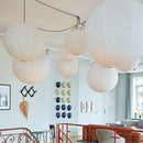 lustre led rond en papier de riz style nordique wabi sabi